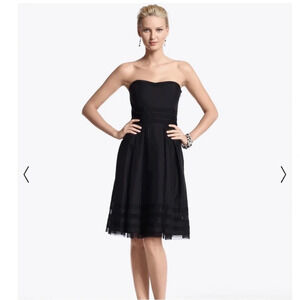 White House Black Market Strapless Taffeta Dress black size 6 wedding formal